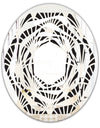 Retro Art Deco Waves I - Modern Round or Oval Wall Mirror - Whirl