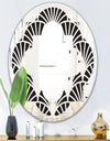 Retro Art Deco Waves I - Modern Round or Oval Wall Mirror - Quatrefoil