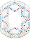 Blue and Red Plaid - Modern Round or Oval Wall Mirror - Hexagon Star
