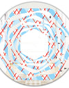 Blue and Red Plaid - Modern Round or Oval Wall Mirror - Whirl