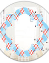 Blue and Red Plaid - Modern Round or Oval Wall Mirror - Quatrefoil