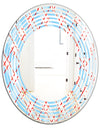 Blue and Red Plaid - Modern Round or Oval Wall Mirror - Wave