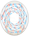 Blue and Red Plaid - Modern Round or Oval Wall Mirror - Whirl