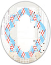 Blue and Red Plaid - Modern Round or Oval Wall Mirror - Quatrefoil