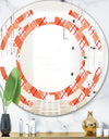 Retro Checkered Pattern I - Modern Round or Oval Wall Mirror - Space