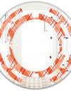 Retro Checkered Pattern I - Modern Round or Oval Wall Mirror - Space
