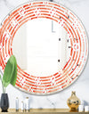 Retro Checkered Pattern I - Modern Round or Oval Wall Mirror - Wave