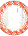 Retro Checkered Pattern I - Modern Round or Oval Wall Mirror - Triple C