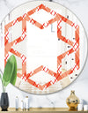 Retro Checkered Pattern I - Modern Round or Oval Wall Mirror - Hexagon Star
