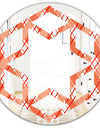 Retro Checkered Pattern I - Modern Round or Oval Wall Mirror - Hexagon Star