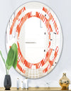 Retro Checkered Pattern I - Modern Round or Oval Wall Mirror - Space