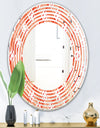 Retro Checkered Pattern I - Modern Round or Oval Wall Mirror - Wave