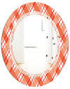 Retro Checkered Pattern I - Modern Round or Oval Wall Mirror - Triple C