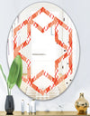 Retro Checkered Pattern I - Modern Round or Oval Wall Mirror - Hexagon Star