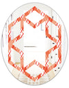 Retro Checkered Pattern I - Modern Round or Oval Wall Mirror - Hexagon Star
