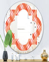 Retro Checkered Pattern I - Modern Round or Oval Wall Mirror - Quatrefoil