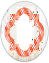 Retro Checkered Pattern I - Modern Round or Oval Wall Mirror - Quatrefoil