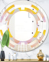 Golden Geometrical Diamond Pattern II - Modern Round or Oval Wall Mirror - Space