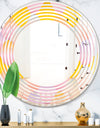 Golden Geometrical Diamond Pattern II - Modern Round or Oval Wall Mirror - Wave