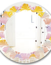 Golden Geometrical Diamond Pattern II - Modern Round or Oval Wall Mirror - Leaves
