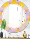 Golden Geometrical Diamond Pattern II - Modern Round or Oval Wall Mirror - Triple C