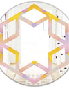 Golden Geometrical Diamond Pattern II - Modern Round or Oval Wall Mirror - Hexagon Star