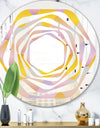 Golden Geometrical Diamond Pattern II - Modern Round or Oval Wall Mirror - Whirl