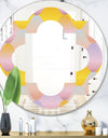 Golden Geometrical Diamond Pattern II - Modern Round or Oval Wall Mirror - Quatrefoil