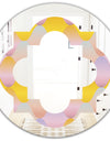 Golden Geometrical Diamond Pattern II - Modern Round or Oval Wall Mirror - Quatrefoil
