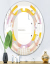 Golden Geometrical Diamond Pattern II - Modern Round or Oval Wall Mirror - Space