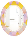 Golden Geometrical Diamond Pattern II - Modern Round or Oval Wall Mirror - Triple C