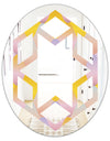 Golden Geometrical Diamond Pattern II - Modern Round or Oval Wall Mirror - Hexagon Star
