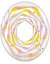 Golden Geometrical Diamond Pattern II - Modern Round or Oval Wall Mirror - Whirl