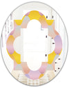 Golden Geometrical Diamond Pattern II - Modern Round or Oval Wall Mirror - Quatrefoil