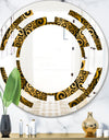 Gold and Black Swirl I - Modern Round or Oval Wall Mirror - Space