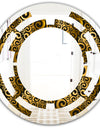 Gold and Black Swirl I - Modern Round or Oval Wall Mirror - Space