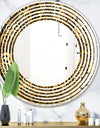 Gold and Black Swirl I - Modern Round or Oval Wall Mirror - Wave