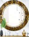 Gold and Black Swirl I - Modern Round or Oval Wall Mirror - Triple C
