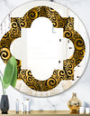 Gold and Black Swirl I - Modern Round or Oval Wall Mirror - Quatrefoil