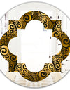 Gold and Black Swirl I - Modern Round or Oval Wall Mirror - Quatrefoil