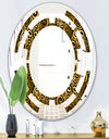 Gold and Black Swirl I - Modern Round or Oval Wall Mirror - Space
