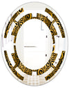 Gold and Black Swirl I - Modern Round or Oval Wall Mirror - Space