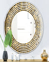 Gold and Black Swirl I - Modern Round or Oval Wall Mirror - Wave