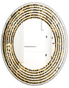 Gold and Black Swirl I - Modern Round or Oval Wall Mirror - Wave