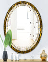 Gold and Black Swirl I - Modern Round or Oval Wall Mirror - Triple C