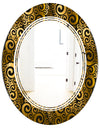 Gold and Black Swirl I - Modern Round or Oval Wall Mirror - Triple C