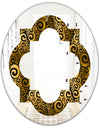 Gold and Black Swirl I - Modern Round or Oval Wall Mirror - Quatrefoil