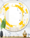 Abstract Retro Geometric Pattern IV - Modern Round or Oval Wall Mirror - Space