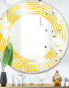 Abstract Retro Geometric Pattern IV - Modern Round or Oval Wall Mirror - Wave