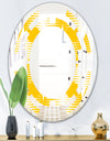 Abstract Retro Geometric Pattern IV - Modern Round or Oval Wall Mirror - Space